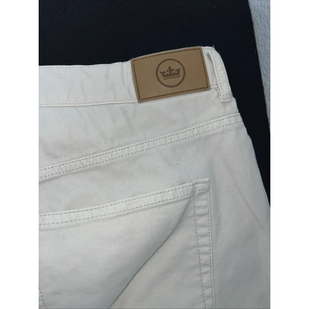 Peter Millar Pants Mens 38x29 Beige Signature Sateen 5 Pocket Classic Stretch